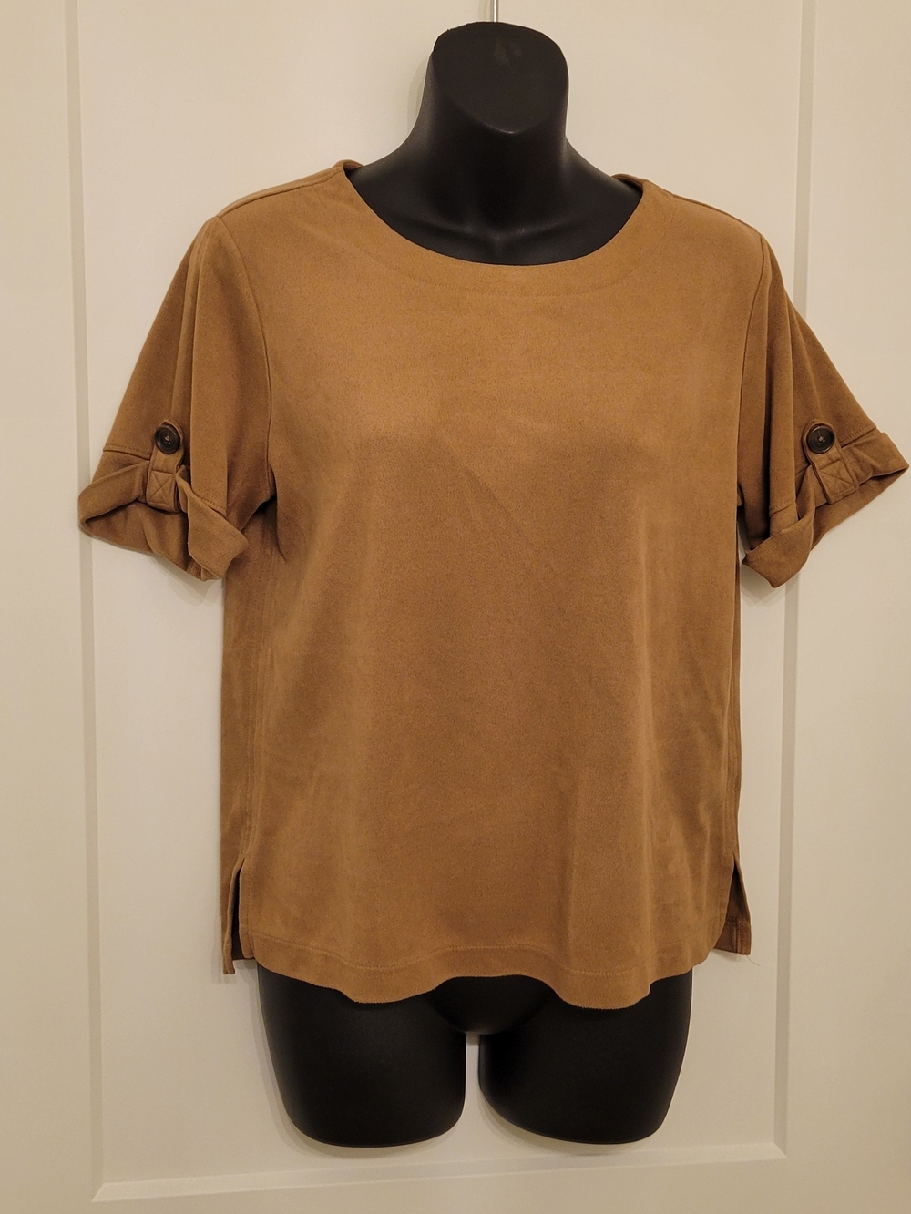Banana Republic Short-Sleeve Tunic Top in Camel Brown